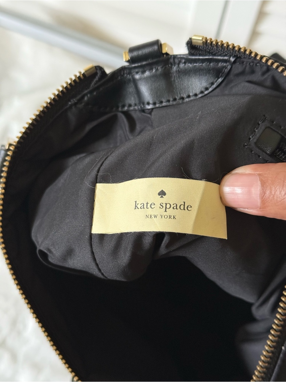 Kate Spade New York Black Nylon Satchel Crossbody Purse - Picture 9 of 10